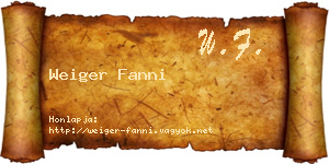 Weiger Fanni névjegykártya