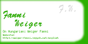 fanni weiger business card